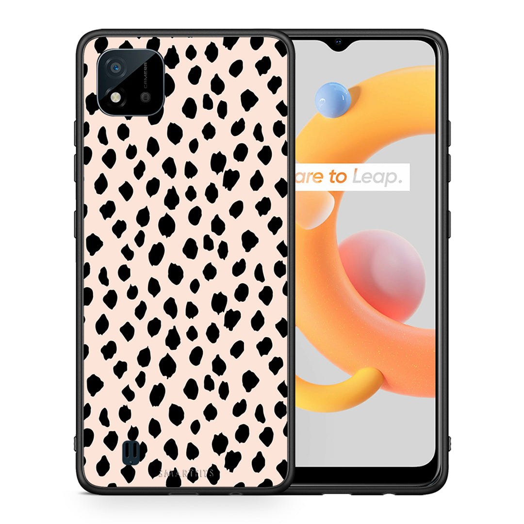 Θήκη Realme C11 2021 New Polka Dots από τη Smartfits με σχέδιο στο πίσω μέρος και μαύρο περίβλημα | Realme C11 2021 New Polka Dots case with colorful back and black bezels