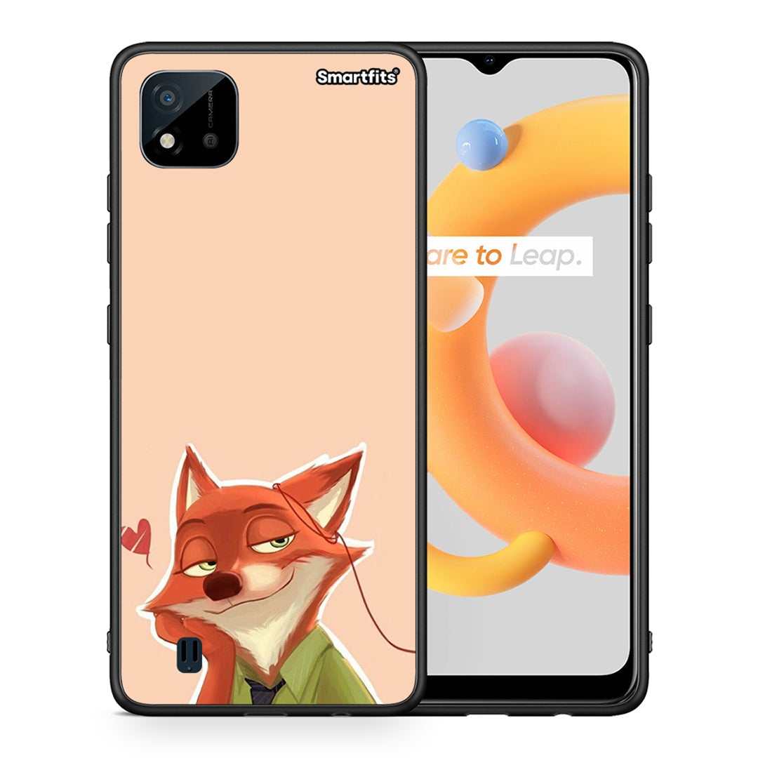 Θήκη Realme C11 2021 Nick Wilde And Judy Hopps Love 1 από τη Smartfits με σχέδιο στο πίσω μέρος και μαύρο περίβλημα | Realme C11 2021 Nick Wilde And Judy Hopps Love 1 case with colorful back and black bezels