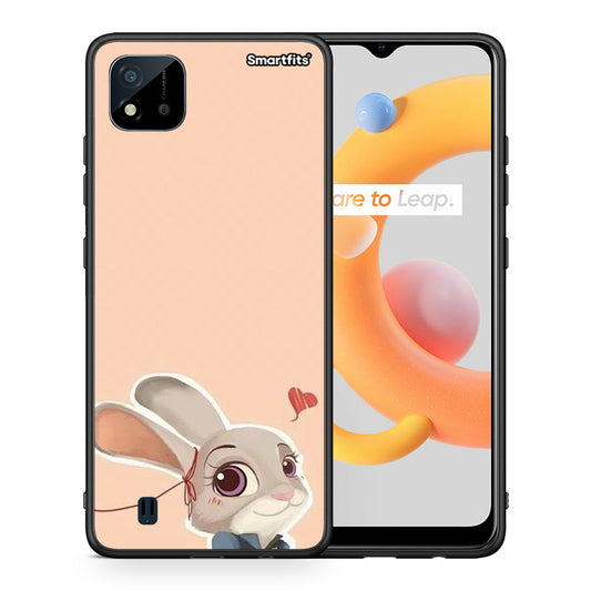 Θήκη Realme C11 2021 Nick Wilde And Judy Hopps Love 2 από τη Smartfits με σχέδιο στο πίσω μέρος και μαύρο περίβλημα | Realme C11 2021 Nick Wilde And Judy Hopps Love 2 case with colorful back and black bezels