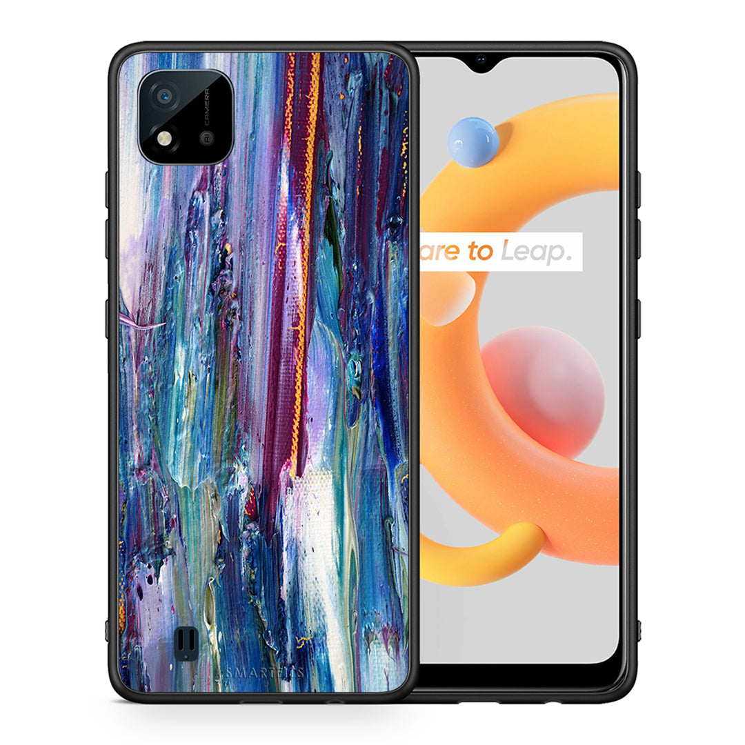 Θήκη Realme C11 2021 Winter Paint από τη Smartfits με σχέδιο στο πίσω μέρος και μαύρο περίβλημα | Realme C11 2021 Winter Paint case with colorful back and black bezels