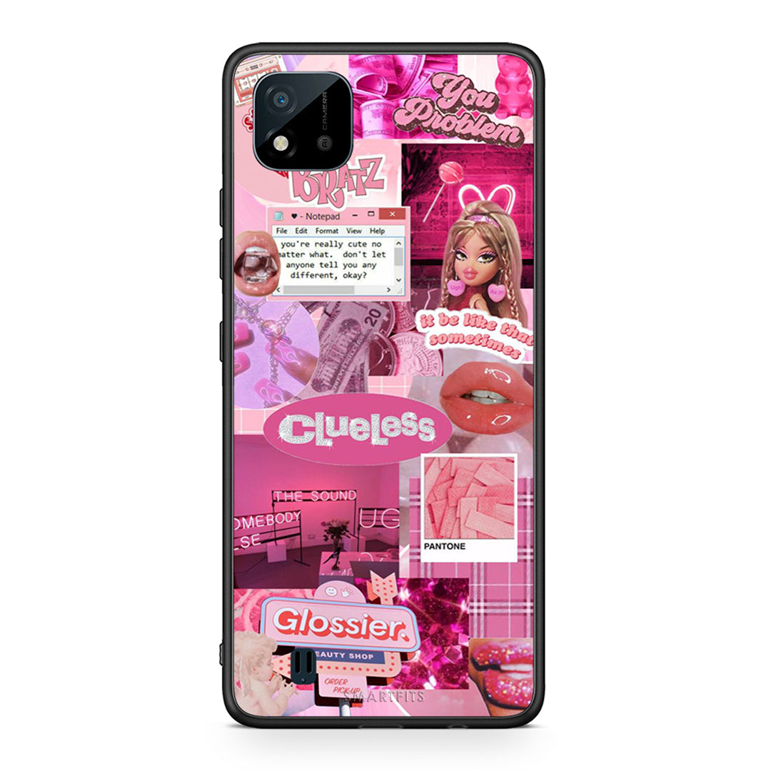 Realme C11 2021 Pink Love Θήκη Αγίου Βαλεντίνου από τη Smartfits με σχέδιο στο πίσω μέρος και μαύρο περίβλημα | Smartphone case with colorful back and black bezels by Smartfits