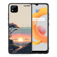 Thumbnail for Θήκη Realme C11 2021 Pixel Sunset από τη Smartfits με σχέδιο στο πίσω μέρος και μαύρο περίβλημα | Realme C11 2021 Pixel Sunset case with colorful back and black bezels