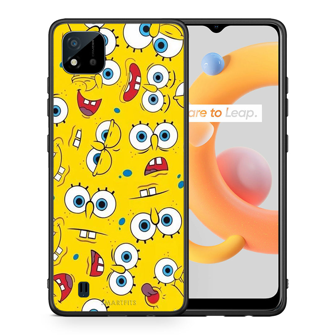 Θήκη Realme C11 2021 Sponge PopArt από τη Smartfits με σχέδιο στο πίσω μέρος και μαύρο περίβλημα | Realme C11 2021 Sponge PopArt case with colorful back and black bezels