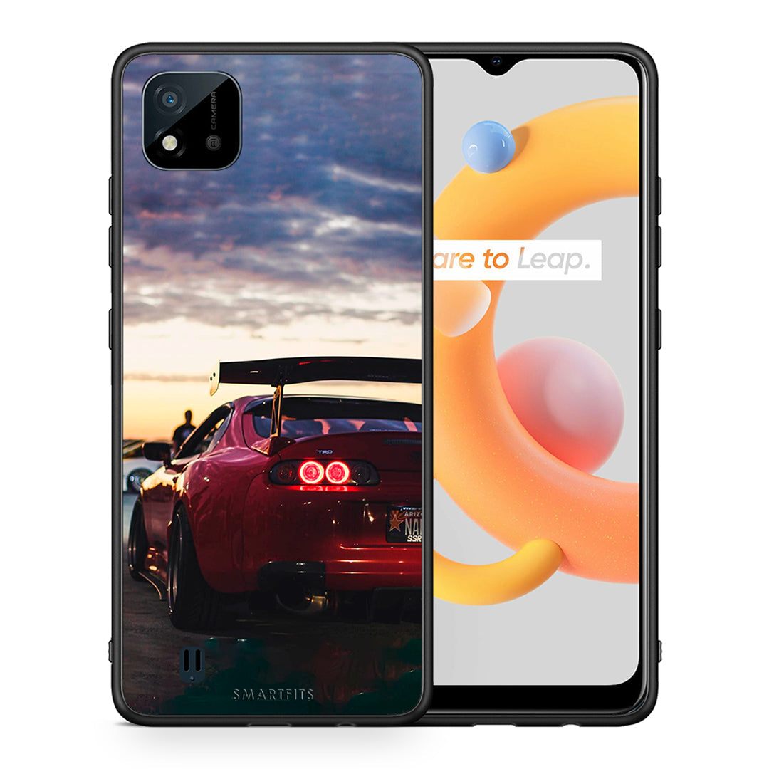 Θήκη Realme C11 2021 Racing Supra από τη Smartfits με σχέδιο στο πίσω μέρος και μαύρο περίβλημα | Realme C11 2021 Racing Supra case with colorful back and black bezels