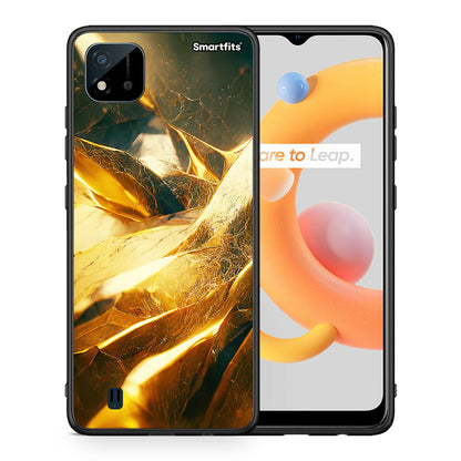 Θήκη Realme C11 2021 Real Gold από τη Smartfits με σχέδιο στο πίσω μέρος και μαύρο περίβλημα | Realme C11 2021 Real Gold case with colorful back and black bezels