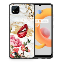 Thumbnail for Θήκη Realme C11 2021 Red Lips από τη Smartfits με σχέδιο στο πίσω μέρος και μαύρο περίβλημα | Realme C11 2021 Red Lips case with colorful back and black bezels