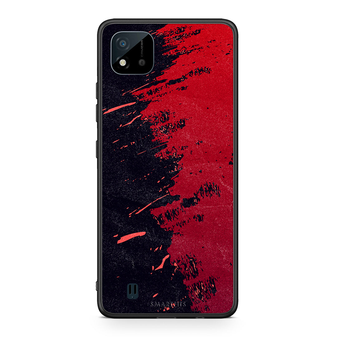 Realme C11 2021 Red Paint Θήκη Αγίου Βαλεντίνου από τη Smartfits με σχέδιο στο πίσω μέρος και μαύρο περίβλημα | Smartphone case with colorful back and black bezels by Smartfits