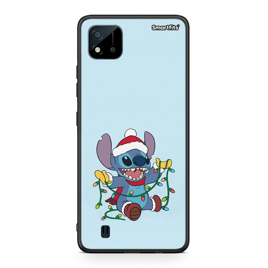 Realme C11 2021 Santa Stich θήκη από τη Smartfits με σχέδιο στο πίσω μέρος και μαύρο περίβλημα | Smartphone case with colorful back and black bezels by Smartfits