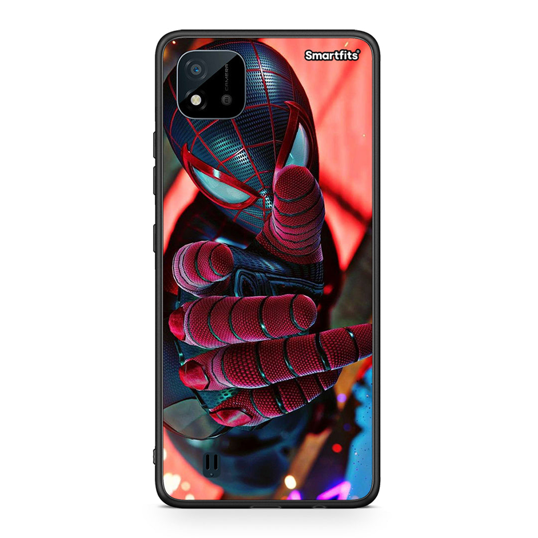 Realme C11 2021 Spider Hand θήκη από τη Smartfits με σχέδιο στο πίσω μέρος και μαύρο περίβλημα | Smartphone case with colorful back and black bezels by Smartfits