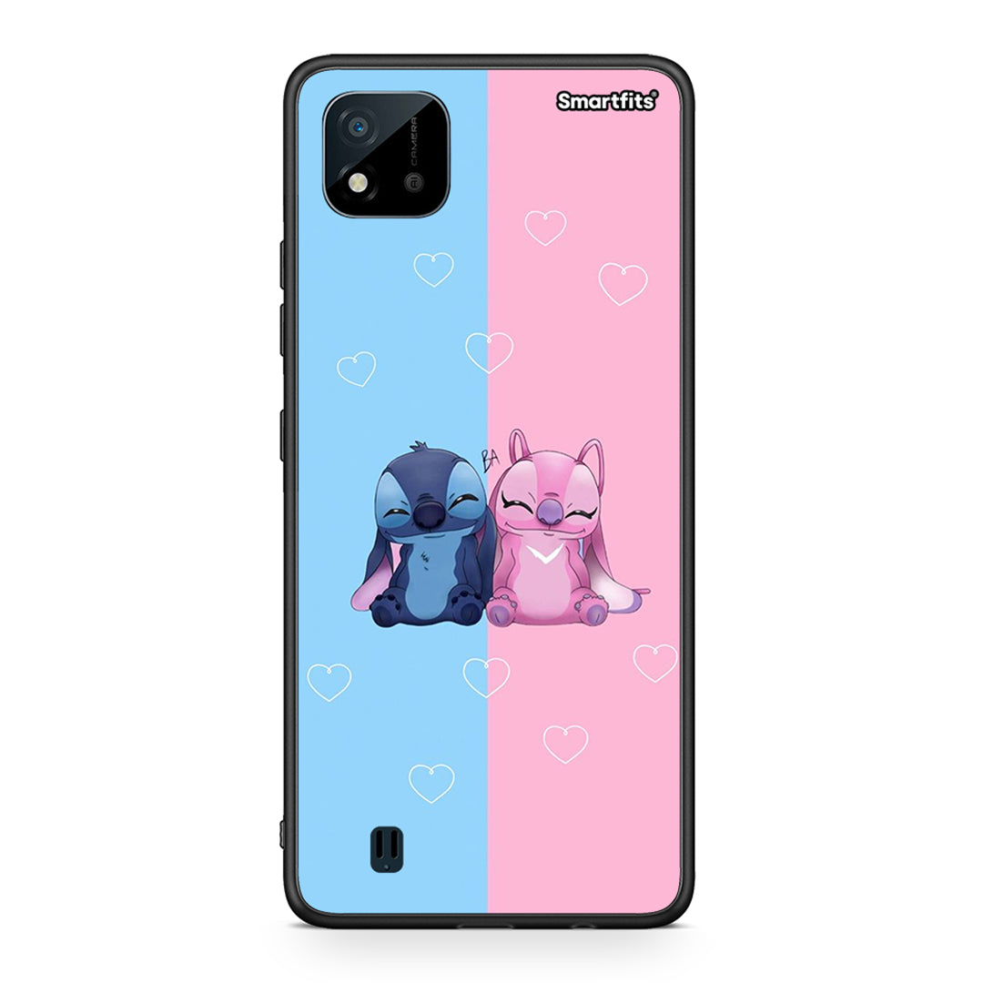 Realme C11 2021 Stitch And Angel θήκη από τη Smartfits με σχέδιο στο πίσω μέρος και μαύρο περίβλημα | Smartphone case with colorful back and black bezels by Smartfits