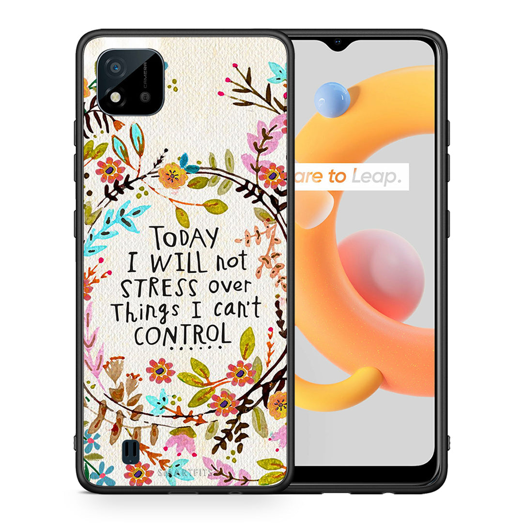 Θήκη Realme C11 2021 Stress Over από τη Smartfits με σχέδιο στο πίσω μέρος και μαύρο περίβλημα | Realme C11 2021 Stress Over case with colorful back and black bezels