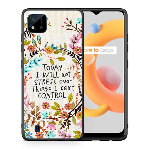 Θήκη Realme C11 2021 Stress Over από τη Smartfits με σχέδιο στο πίσω μέρος και μαύρο περίβλημα | Realme C11 2021 Stress Over case with colorful back and black bezels