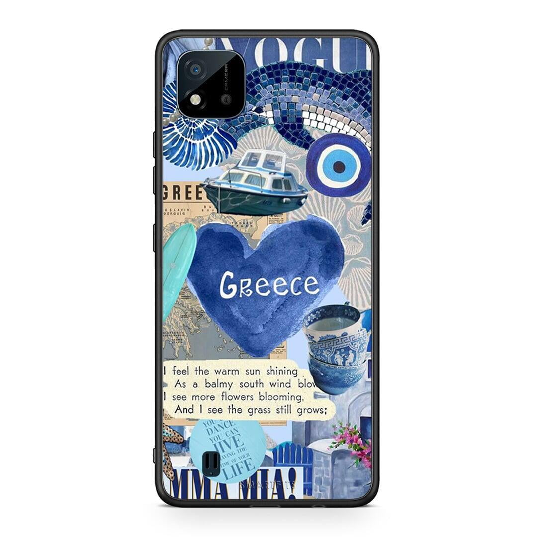 Realme C11 2021 Summer In Greece Θήκη από τη Smartfits με σχέδιο στο πίσω μέρος και μαύρο περίβλημα | Smartphone case with colorful back and black bezels by Smartfits