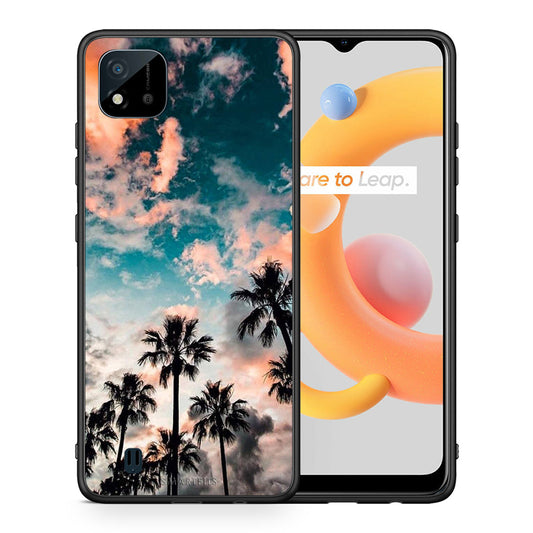 Θήκη Realme C11 2021 Sky Summer από τη Smartfits με σχέδιο στο πίσω μέρος και μαύρο περίβλημα | Realme C11 2021 Sky Summer case with colorful back and black bezels