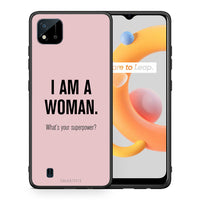 Thumbnail for Θήκη Realme C11 2021 Superpower Woman από τη Smartfits με σχέδιο στο πίσω μέρος και μαύρο περίβλημα | Realme C11 2021 Superpower Woman case with colorful back and black bezels