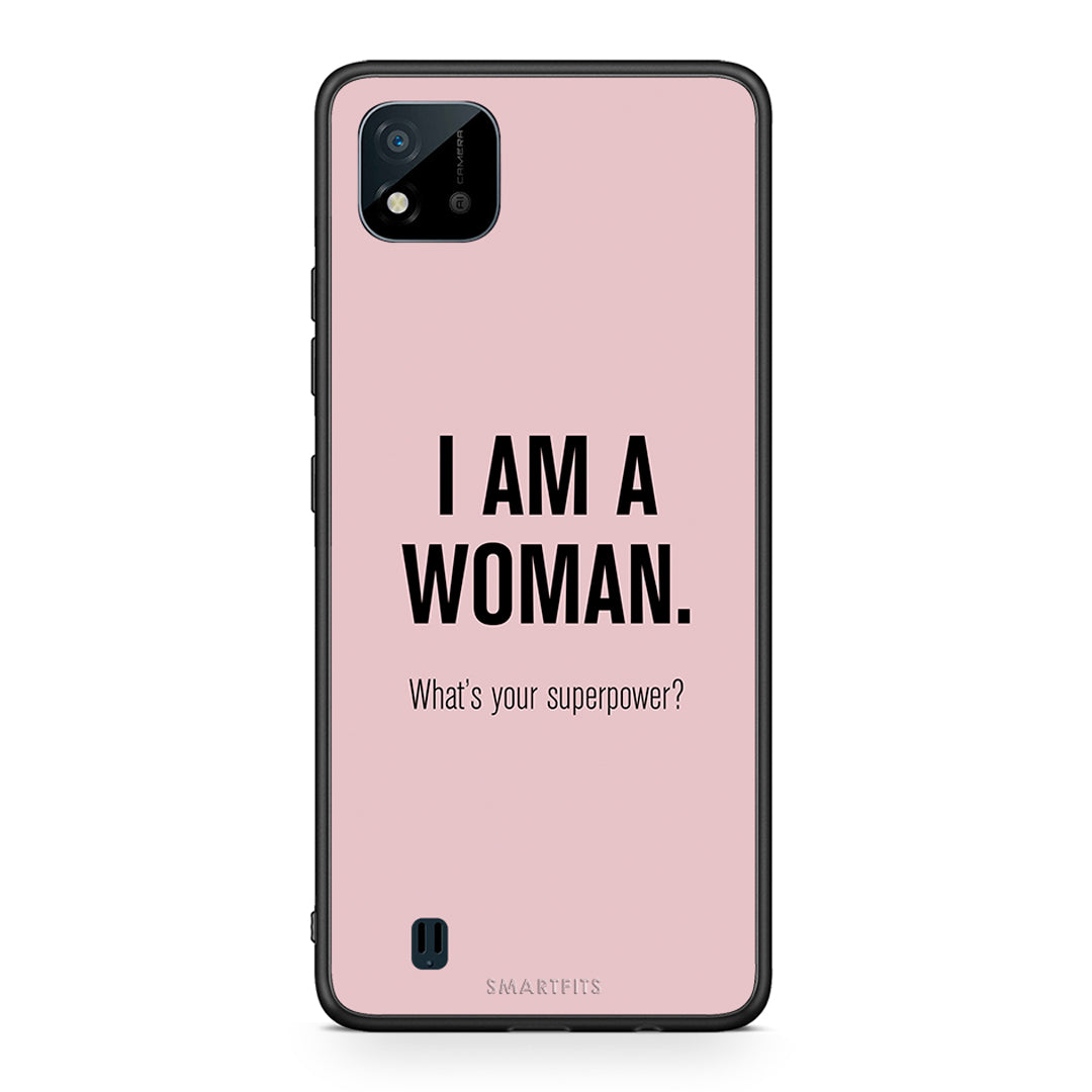 Realme C11 2021 Superpower Woman θήκη από τη Smartfits με σχέδιο στο πίσω μέρος και μαύρο περίβλημα | Smartphone case with colorful back and black bezels by Smartfits