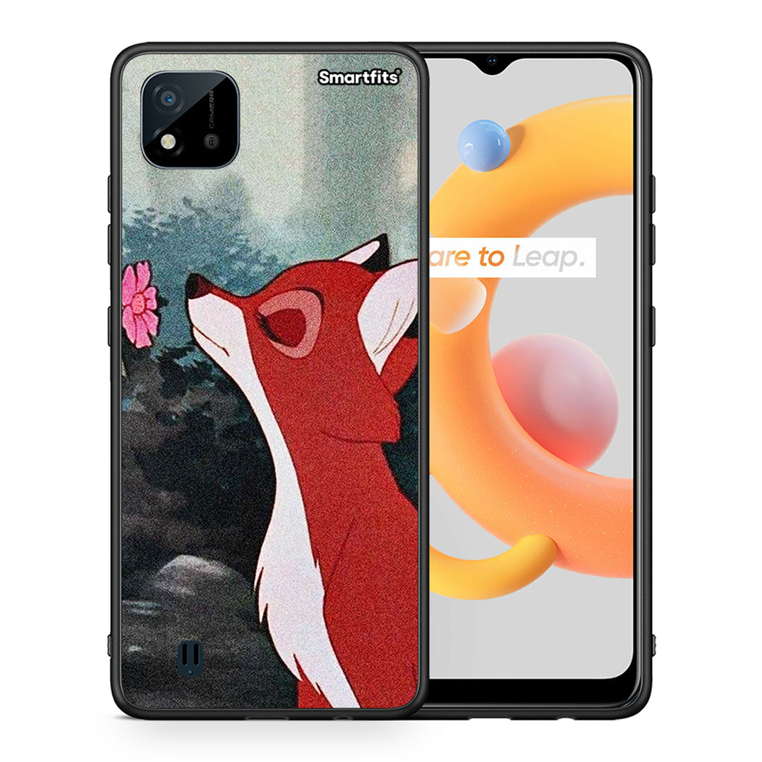 Θήκη Realme C11 2021 Tod And Vixey Love 2 από τη Smartfits με σχέδιο στο πίσω μέρος και μαύρο περίβλημα | Realme C11 2021 Tod And Vixey Love 2 case with colorful back and black bezels