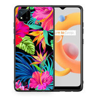Thumbnail for Θήκη Realme C11 2021 Tropical Flowers από τη Smartfits με σχέδιο στο πίσω μέρος και μαύρο περίβλημα | Realme C11 2021 Tropical Flowers case with colorful back and black bezels