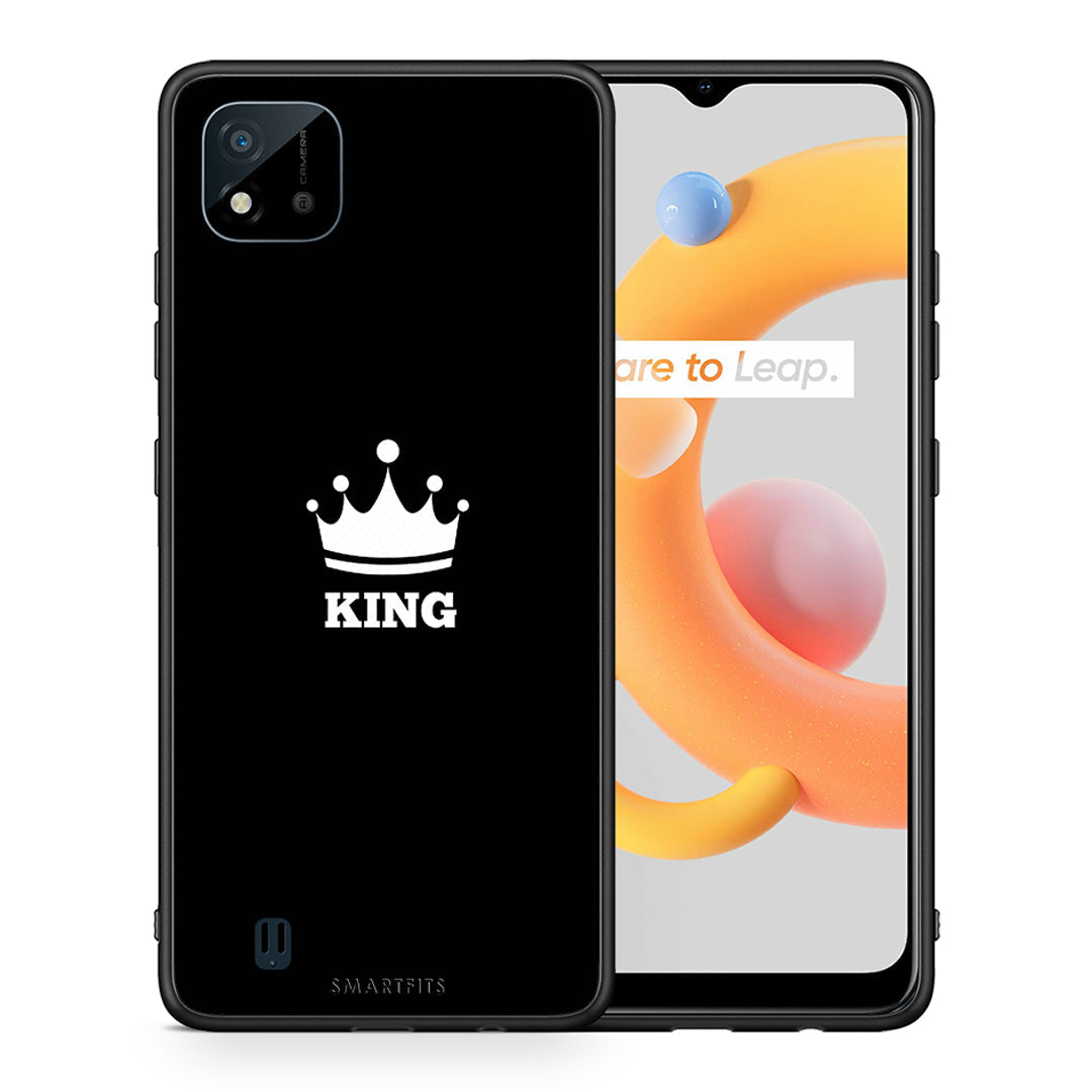 Θήκη Realme C11 2021 King Valentine από τη Smartfits με σχέδιο στο πίσω μέρος και μαύρο περίβλημα | Realme C11 2021 King Valentine case with colorful back and black bezels