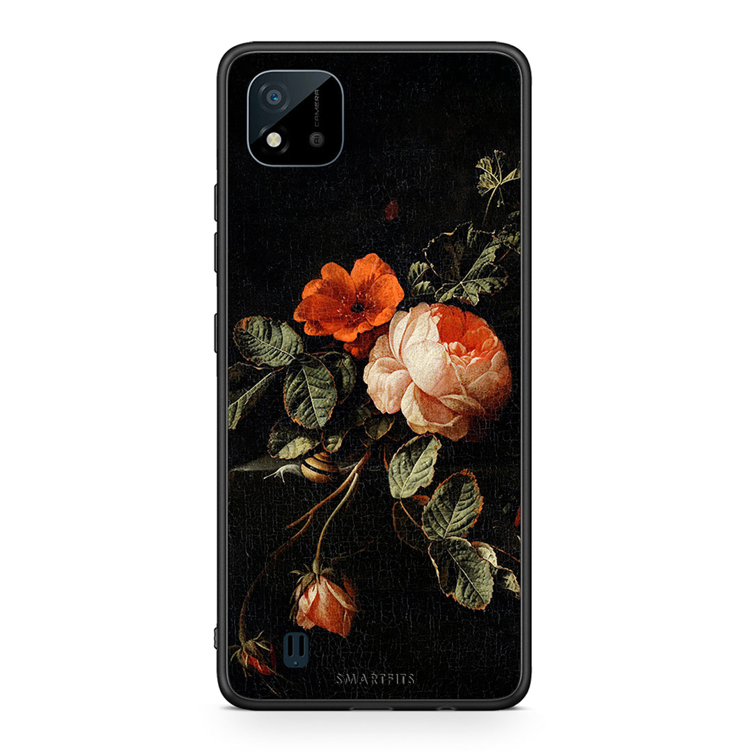 Realme C11 2021 Vintage Roses θήκη από τη Smartfits με σχέδιο στο πίσω μέρος και μαύρο περίβλημα | Smartphone case with colorful back and black bezels by Smartfits