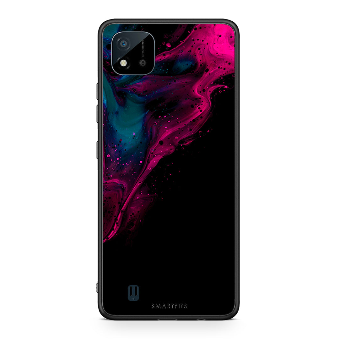 4 - Realme C11 2021 Pink Black Watercolor case, cover, bumper