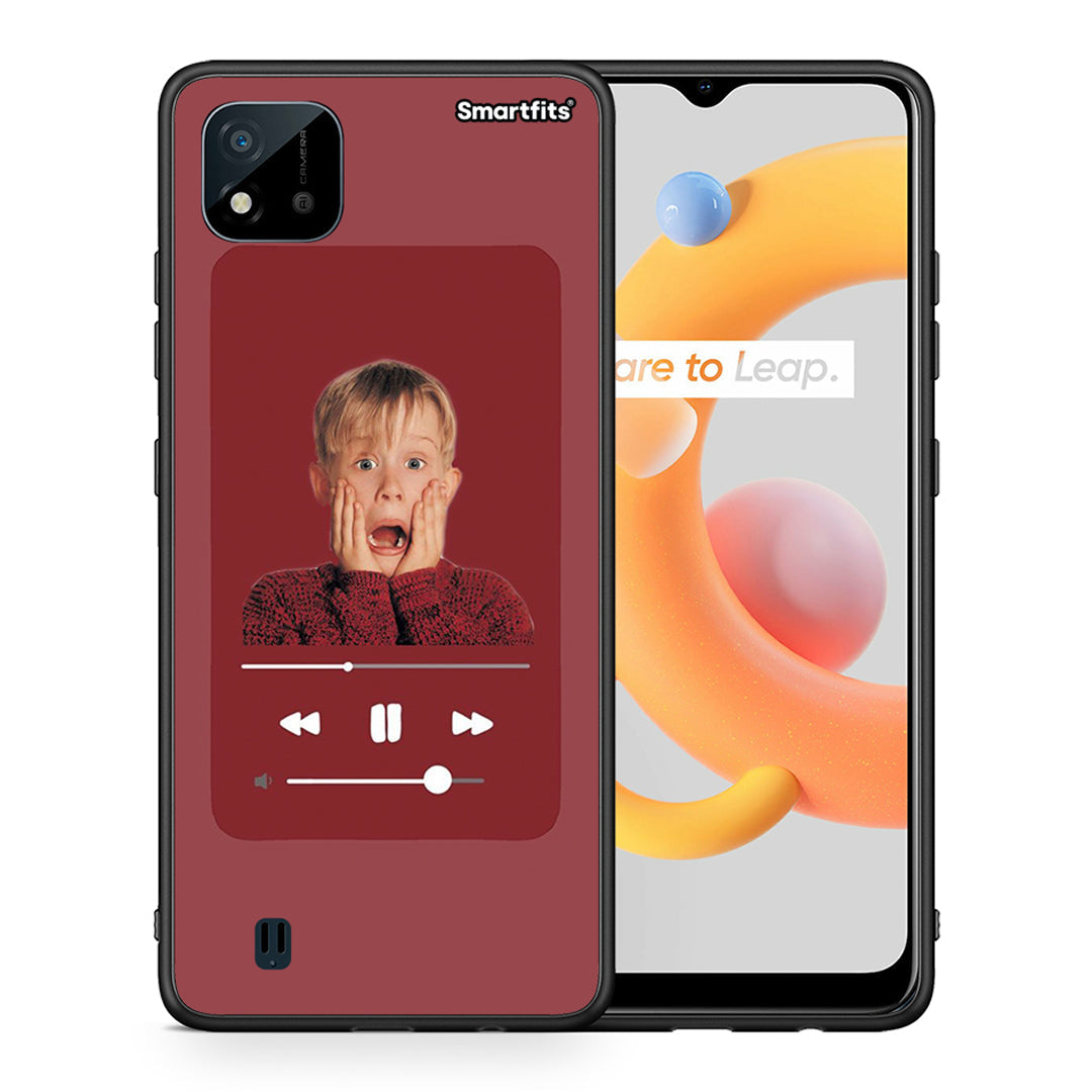 Θήκη Realme C11 2021 Xmas Alone Music από τη Smartfits με σχέδιο στο πίσω μέρος και μαύρο περίβλημα | Realme C11 2021 Xmas Alone Music case with colorful back and black bezels