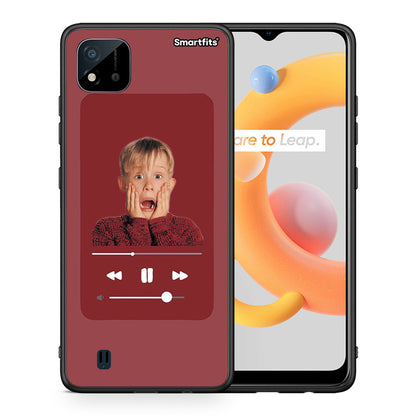 Θήκη Realme C11 2021 Xmas Alone Music από τη Smartfits με σχέδιο στο πίσω μέρος και μαύρο περίβλημα | Realme C11 2021 Xmas Alone Music case with colorful back and black bezels