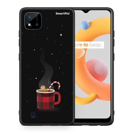 Θήκη Realme C11 2021 Xmas Bathing από τη Smartfits με σχέδιο στο πίσω μέρος και μαύρο περίβλημα | Realme C11 2021 Xmas Bathing case with colorful back and black bezels