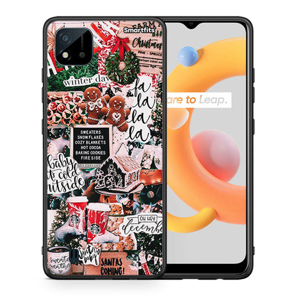 Θήκη Realme C11 2021 Xmas Habbits από τη Smartfits με σχέδιο στο πίσω μέρος και μαύρο περίβλημα | Realme C11 2021 Xmas Habbits case with colorful back and black bezels