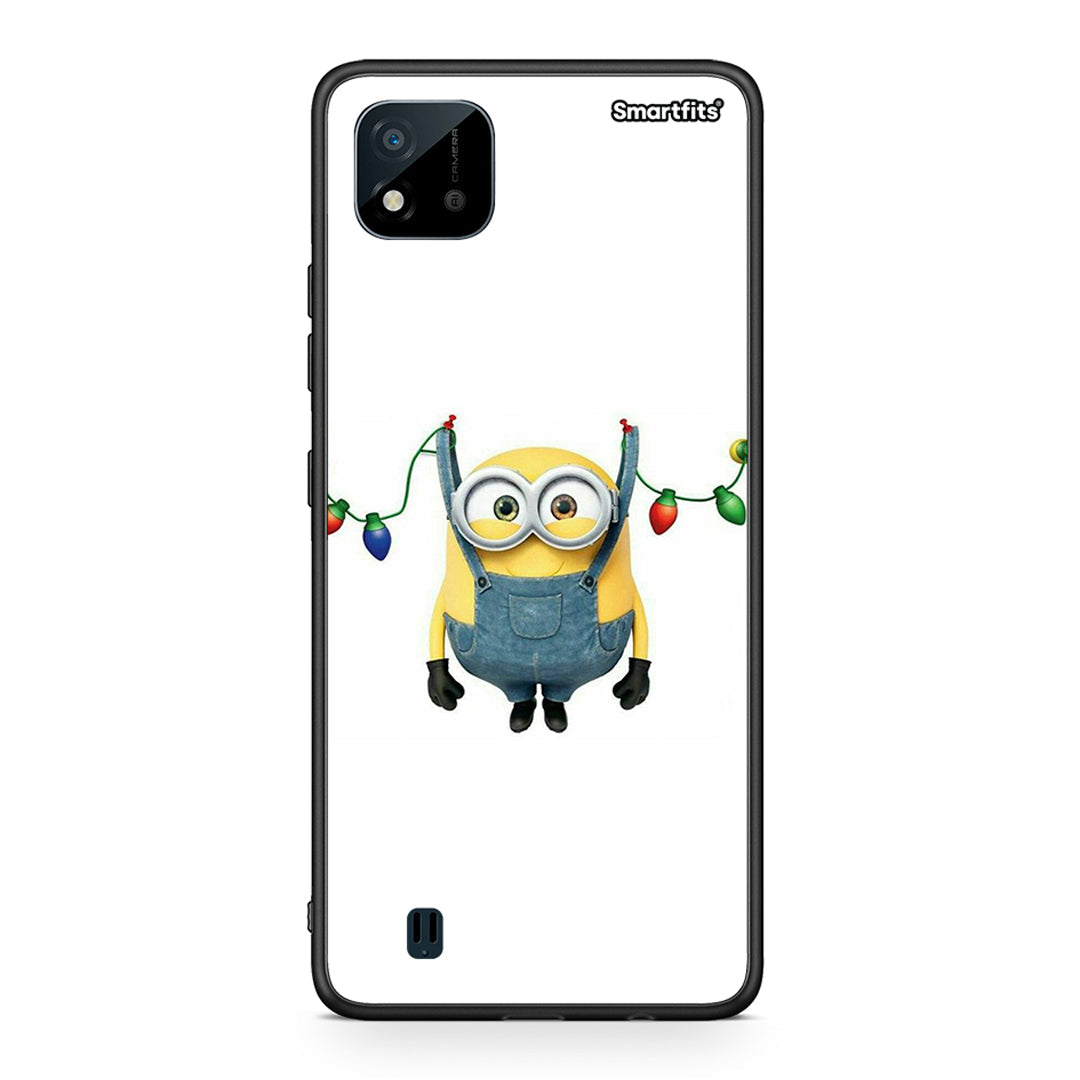 Realme C11 2021 Xmas Minion Lights θήκη από τη Smartfits με σχέδιο στο πίσω μέρος και μαύρο περίβλημα | Smartphone case with colorful back and black bezels by Smartfits
