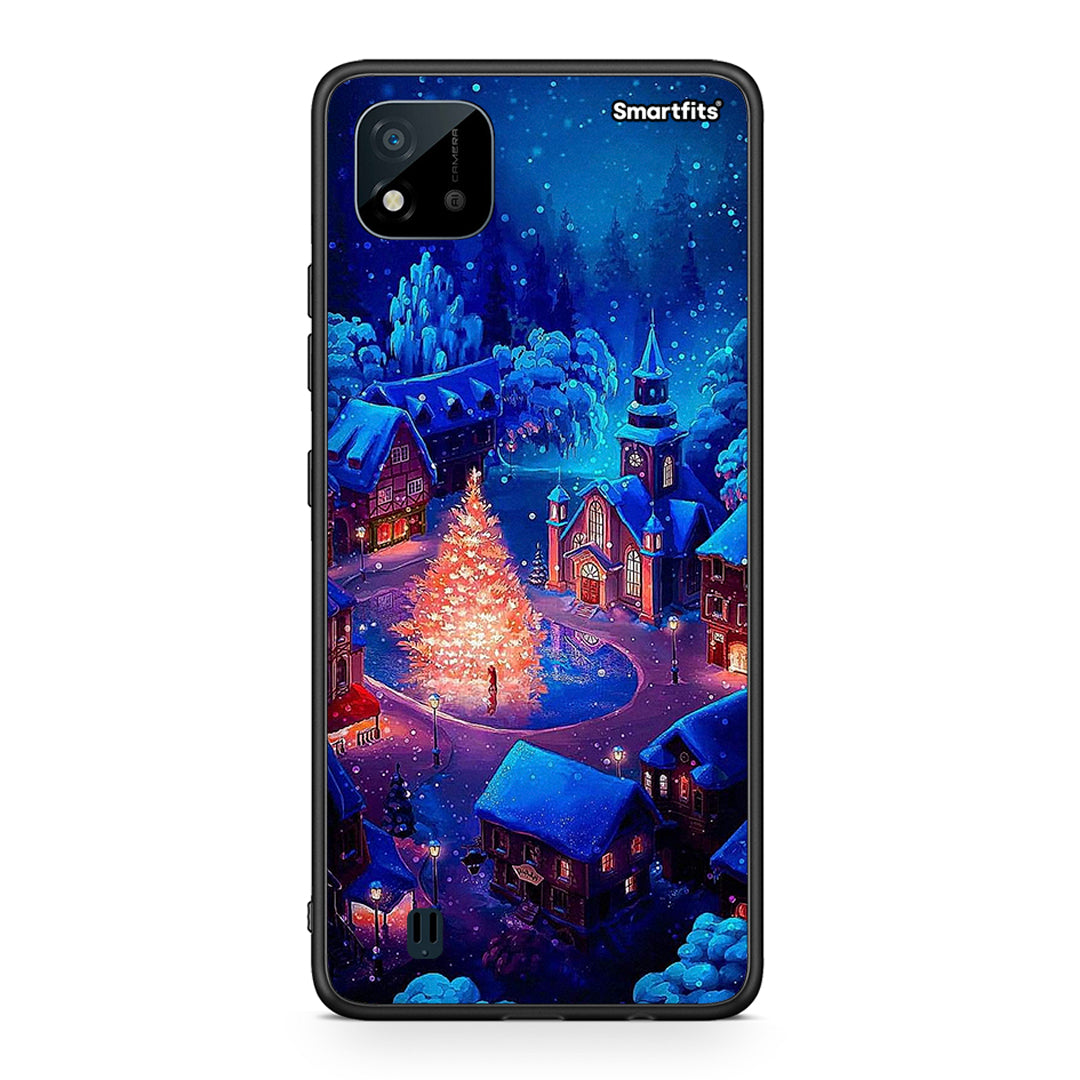 Realme C11 2021 Xmas Village θήκη από τη Smartfits με σχέδιο στο πίσω μέρος και μαύρο περίβλημα | Smartphone case with colorful back and black bezels by Smartfits