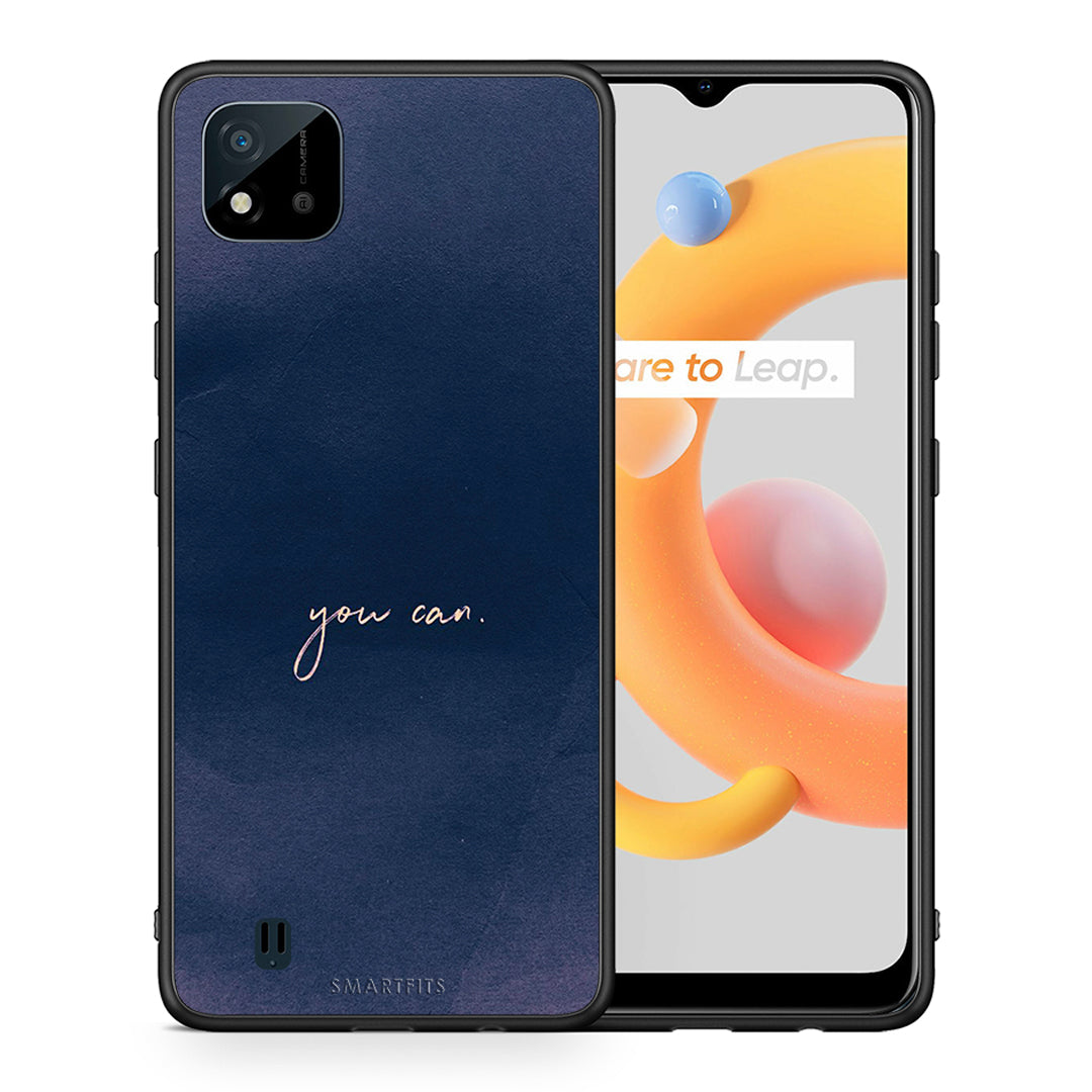 Θήκη Realme C11 2021 You Can από τη Smartfits με σχέδιο στο πίσω μέρος και μαύρο περίβλημα | Realme C11 2021 You Can case with colorful back and black bezels