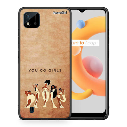 Θήκη Realme C11 2021 You Go Girl από τη Smartfits με σχέδιο στο πίσω μέρος και μαύρο περίβλημα | Realme C11 2021 You Go Girl case with colorful back and black bezels