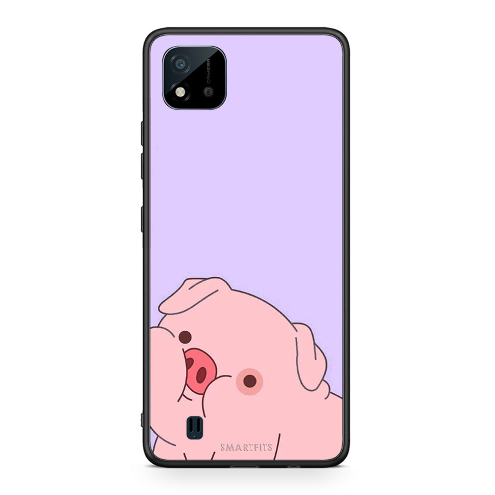 Realme C11 2021 Pig Love 2 Θήκη Αγίου Βαλεντίνου από τη Smartfits με σχέδιο στο πίσω μέρος και μαύρο περίβλημα | Smartphone case with colorful back and black bezels by Smartfits