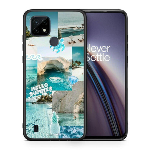 Θήκη Realme C21 Aesthetic Summer από τη Smartfits με σχέδιο στο πίσω μέρος και μαύρο περίβλημα |Realme C21 Aesthetic Summer case with colorful back and black bezels