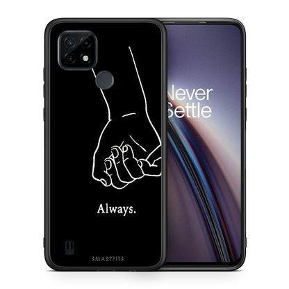 Θήκη Αγίου Βαλεντίνου Realme C21 Always & Forever 1 από τη Smartfits με σχέδιο στο πίσω μέρος και μαύρο περίβλημα |Realme C21 Always & Forever 1 case with colorful back and black bezels