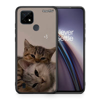 Thumbnail for Θήκη Realme C21 Cats In Love από τη Smartfits με σχέδιο στο πίσω μέρος και μαύρο περίβλημα |Realme C21 Cats In Love case with colorful back and black bezels