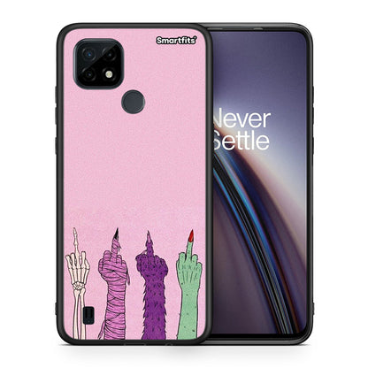 Θήκη Realme C21 Halloween Be A Lady από τη Smartfits με σχέδιο στο πίσω μέρος και μαύρο περίβλημα |Realme C21 Halloween Be A Lady case with colorful back and black bezels