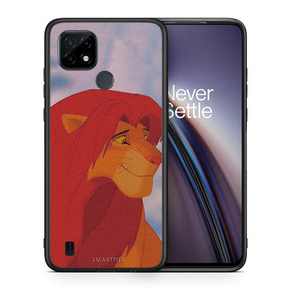 Θήκη Αγίου Βαλεντίνου Realme C21 Lion Love 1 από τη Smartfits με σχέδιο στο πίσω μέρος και μαύρο περίβλημα |Realme C21 Lion Love 1 case with colorful back and black bezels