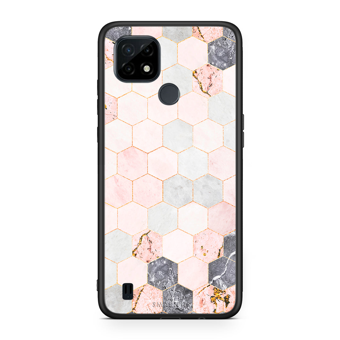 Marble Hexagon Pink - Realme C21 θήκη