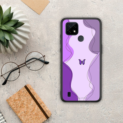 Purple Mariposa - Realme C21 θήκη