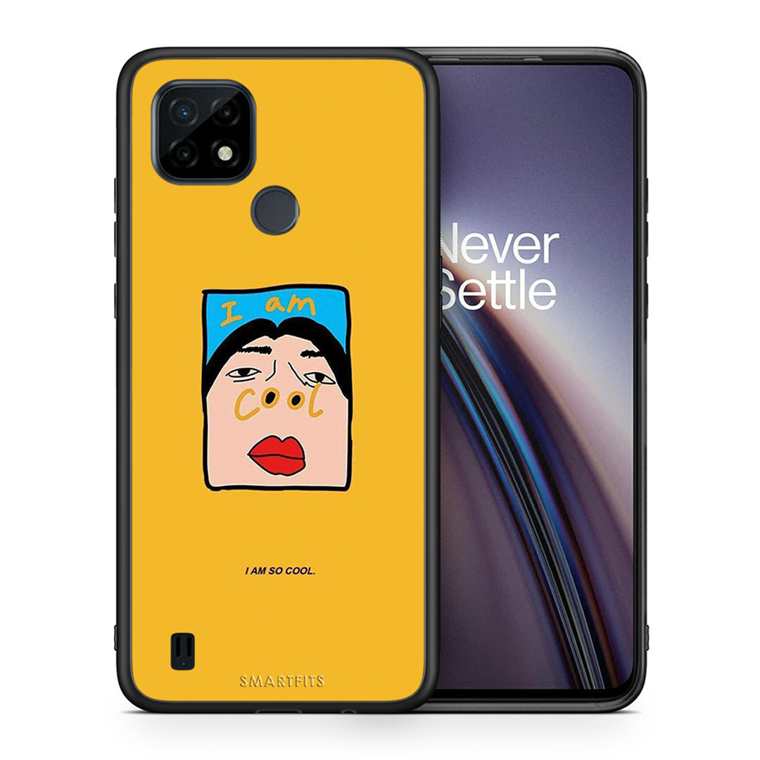 Θήκη Αγίου Βαλεντίνου Realme C21 So Cool από τη Smartfits με σχέδιο στο πίσω μέρος και μαύρο περίβλημα |Realme C21 So Cool case with colorful back and black bezels