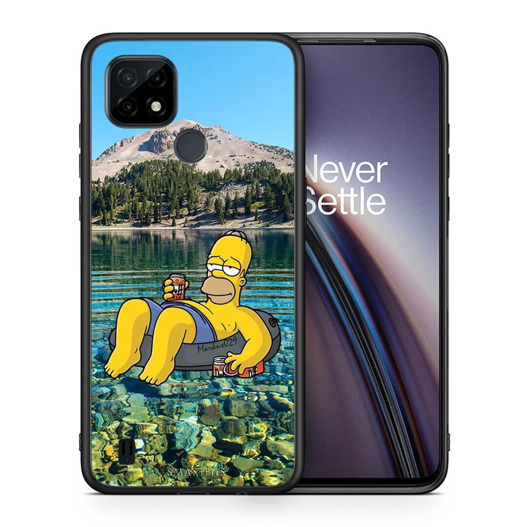 Θήκη Realme C21 Summer Happiness από τη Smartfits με σχέδιο στο πίσω μέρος και μαύρο περίβλημα |Realme C21 Summer Happiness case with colorful back and black bezels