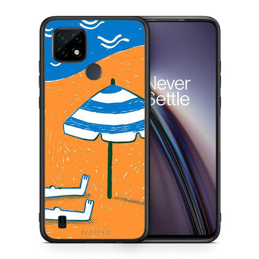Θήκη Realme C21 Summering από τη Smartfits με σχέδιο στο πίσω μέρος και μαύρο περίβλημα |Realme C21 Summering case with colorful back and black bezels