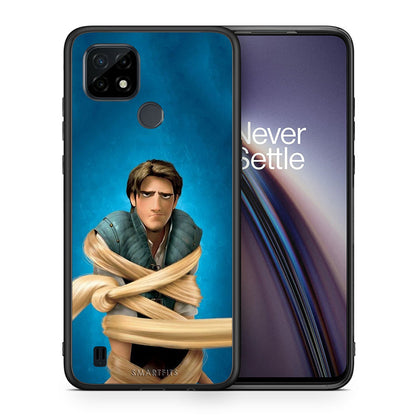 Θήκη Αγίου Βαλεντίνου Realme C21 Tangled 1 από τη Smartfits με σχέδιο στο πίσω μέρος και μαύρο περίβλημα |Realme C21 Tangled 1 case with colorful back and black bezels