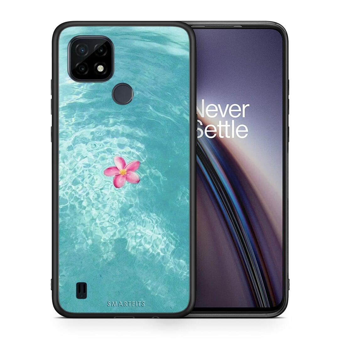 Θήκη Realme C21 Water Flower από τη Smartfits με σχέδιο στο πίσω μέρος και μαύρο περίβλημα |Realme C21 Water Flower case with colorful back and black bezels