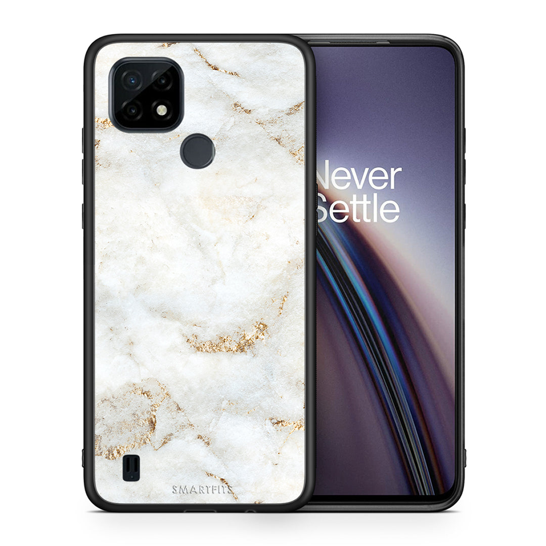 White Gold Marble - Realme C21 θήκη