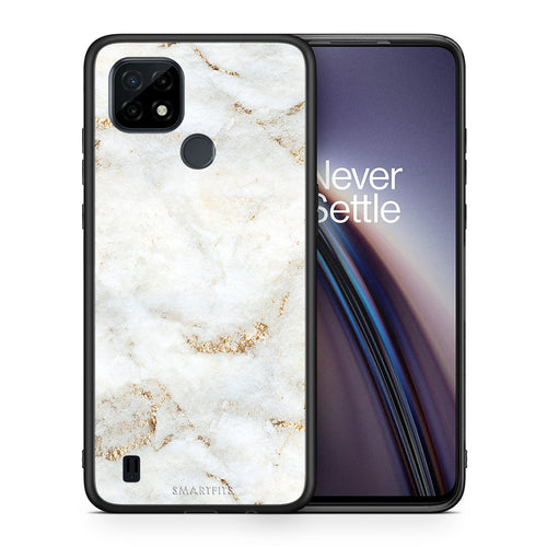 White Gold Marble - Realme C21 θήκη