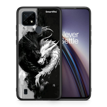 Θήκη Realme C21 Yin Yang από τη Smartfits με σχέδιο στο πίσω μέρος και μαύρο περίβλημα |Realme C21 Yin Yang case with colorful back and black bezels