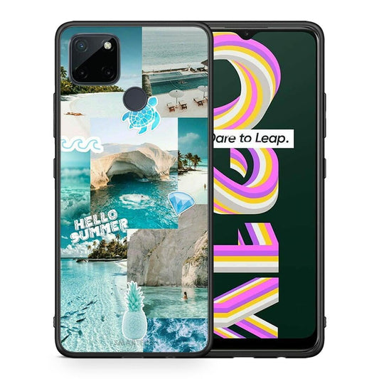 Θήκη Realme C21Y / C25Y / 7i (Global) Aesthetic Summer από τη Smartfits με σχέδιο στο πίσω μέρος και μαύρο περίβλημα | Realme C21Y / C25Y / 7i (Global) Aesthetic Summer case with colorful back and black bezels